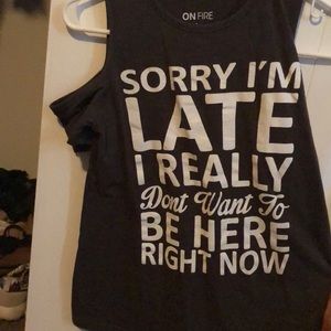 Off the shoulder graphic tee